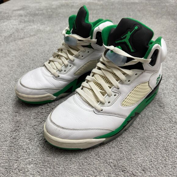 Nike Air Jordan 5 Retro Basketball Sneakers Shoes Mens 11.5 Lucky Green White main image 9